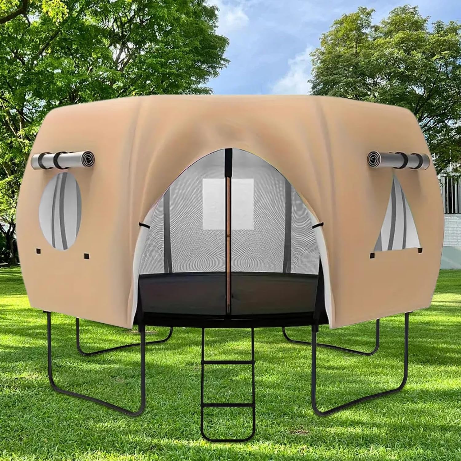 トランポリン 日よけカバー | 公園遊具用日よけカバー - 屋外用 約4.日差し防止 トランポリン キャノピー バックヤード 遊び場