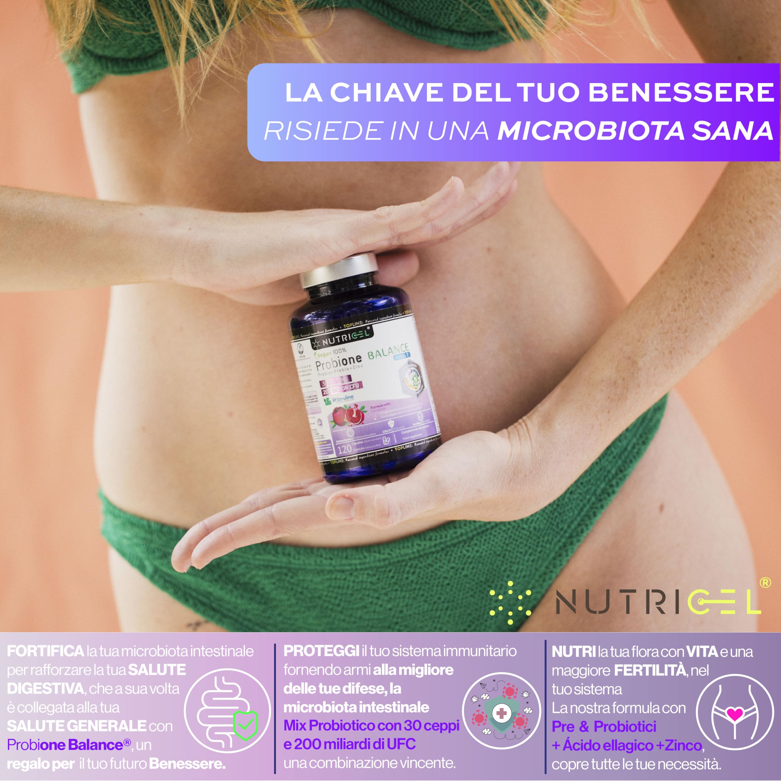Fermenti Lattici Probiotici | Probiotici per Intestino | 200 Miliardi UFC/giorno + 30 Ceppi | Fermenti lattici + Zinco, Inulina ed Estratto di Melograno | Massima Concentrazione | Vegano | 120 Capsule