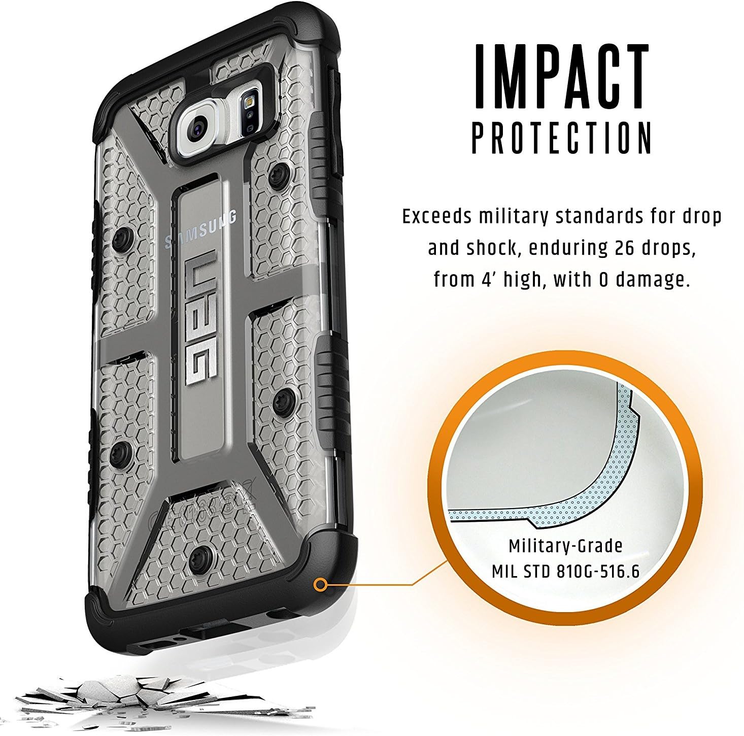 URBAN ARMOR GEAR [UAG] Samsung Galaxy S6 [5.1-inch Screen] Feather-Light Composite [Ice] Military Drop Tested Phone Case