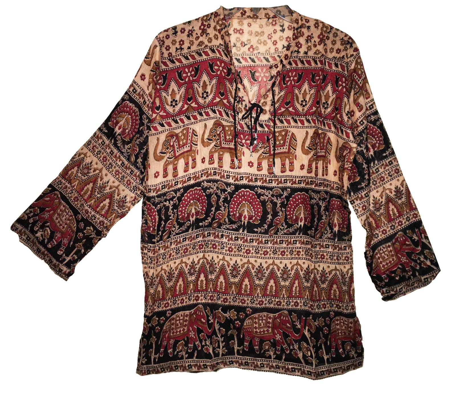 JNB Indian Vintage Cotton Top Dress Blouse Women Hippie Ethnic Blusa Boho
