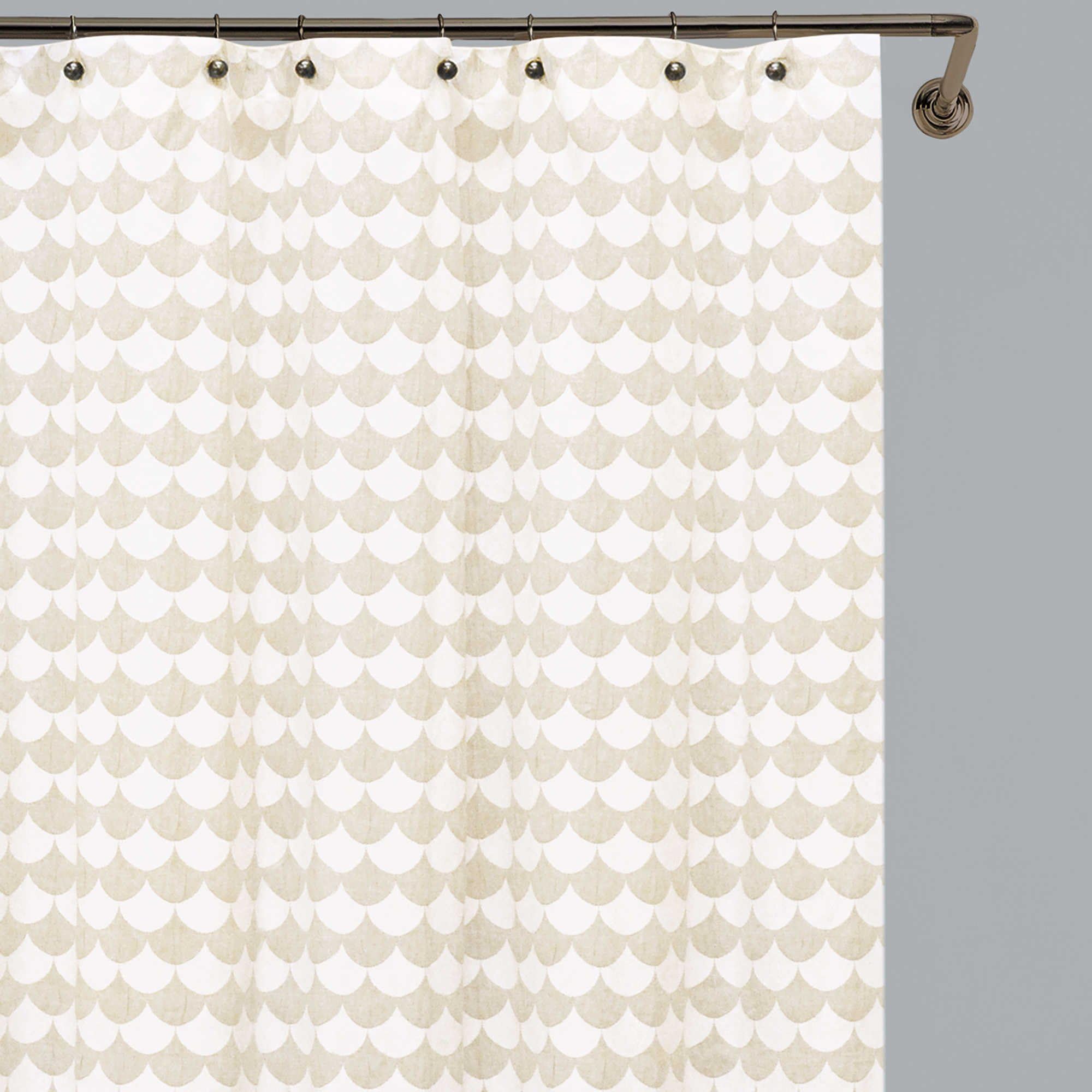 Finley Matelasse Shower Curtain Beige/White 72 inch by 72 inch Made in Portugal