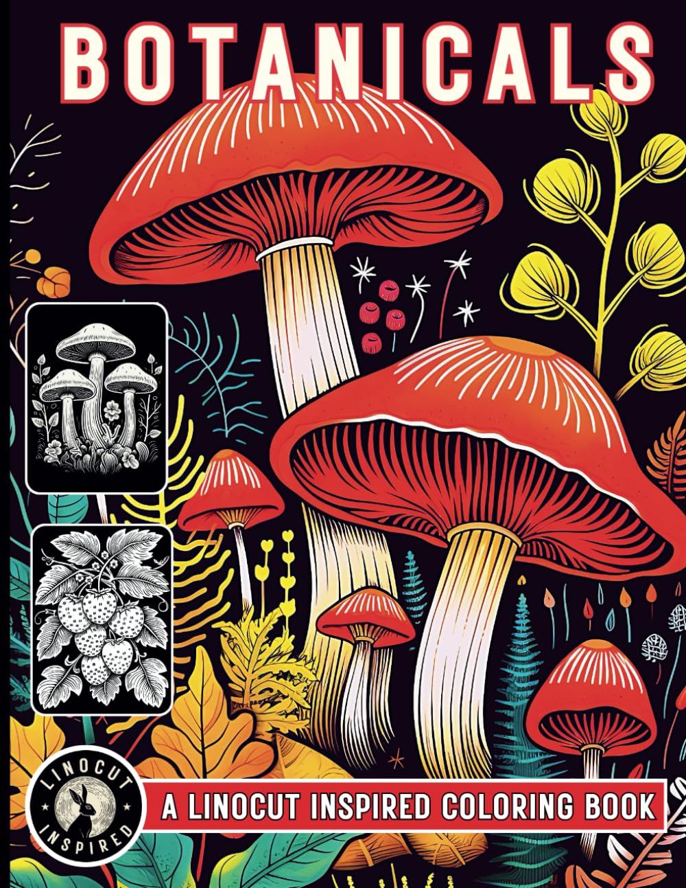 Amazon.com: Botanical Coloring Book - Linocut Inspired Print Style: 40 ...