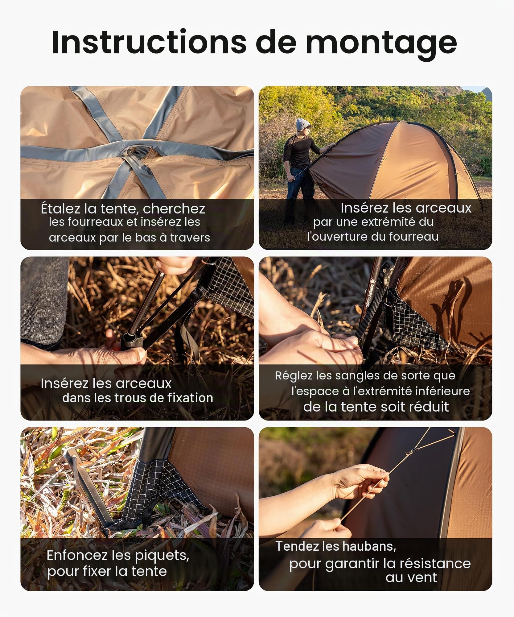 OneTigris Coco Nest Tente dôme grande avec ouverture pour cheminée, tente chaude avec moustiquaire intérieure pour 1 personne, tente de camping étanche 3000 mm, pour le solocamping, la randonnée et