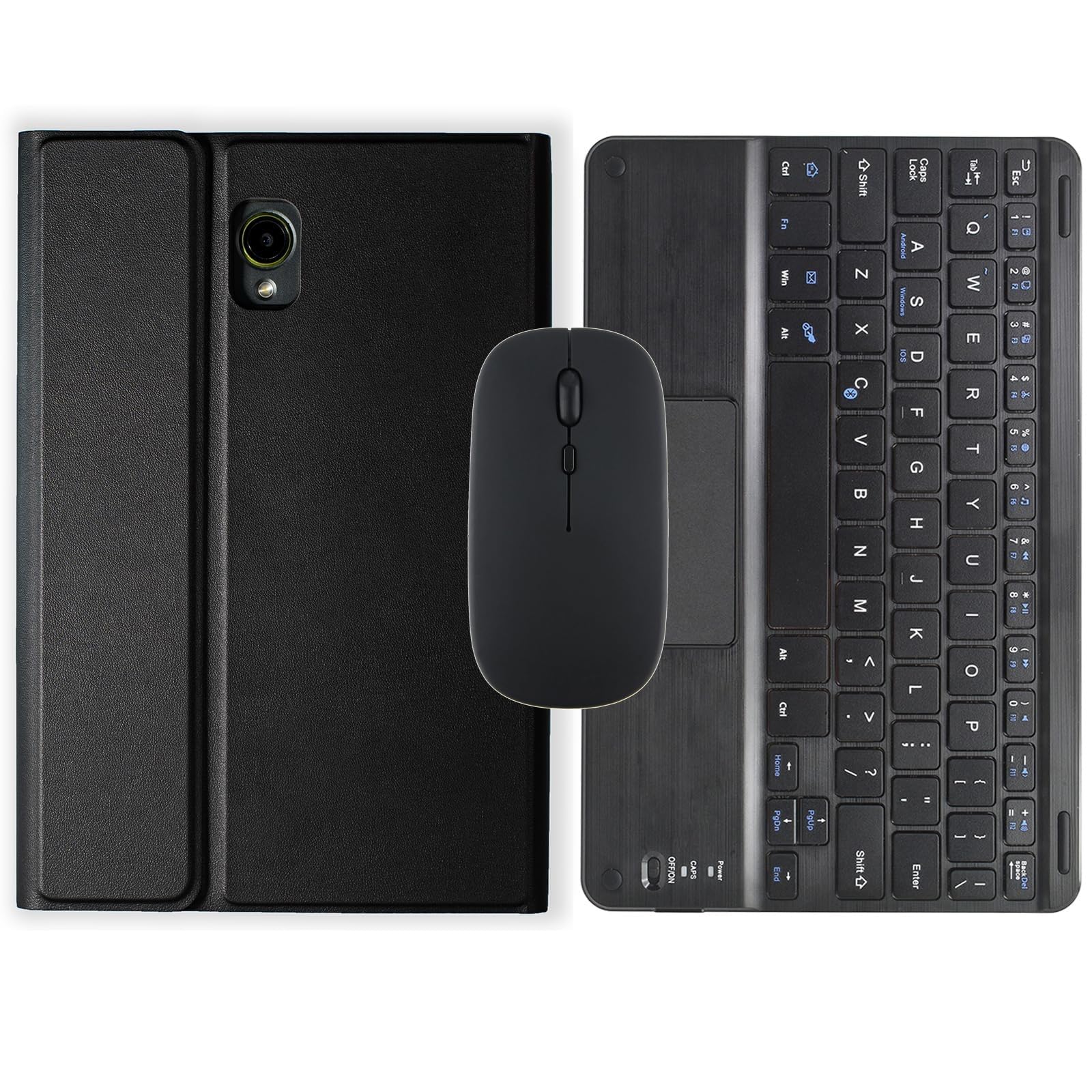 Wireless Bluetooth Keyboard Case for Samsung Galaxy Tab Active 3/Active 5(SM-X300/X306B/T570/T575N) Protective Cover with Built-in Pen Holder（Black） (