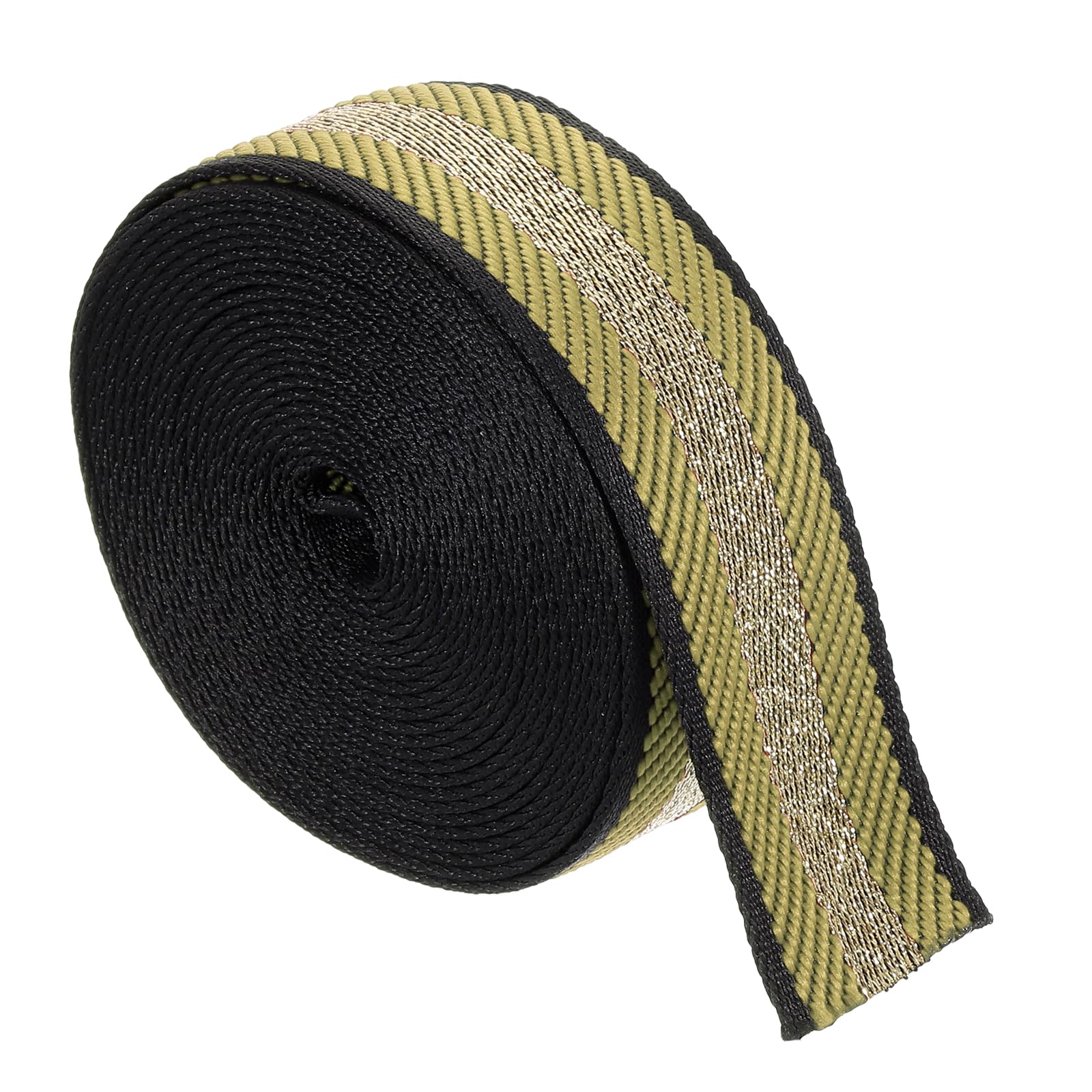 sourcing map 5 Yards Nylon Webbing Strap, 1 3/8-inch(38mm) Striped Webbing Straps Nylon Heavy Duty Webbing Strap Nylon Strap Belt for Backpack Crafts, Dark Yellow