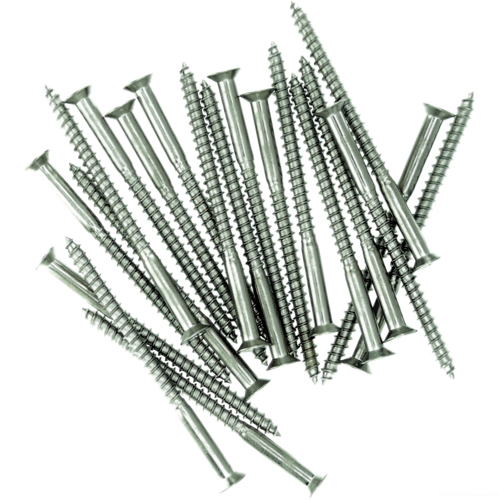 Singularity Supplies No.6 X 0.98 (3.5Mm X 25Mm) Pozi Countersunk Wood Screw - Stainless Steel (A2) (Pack Of 20)