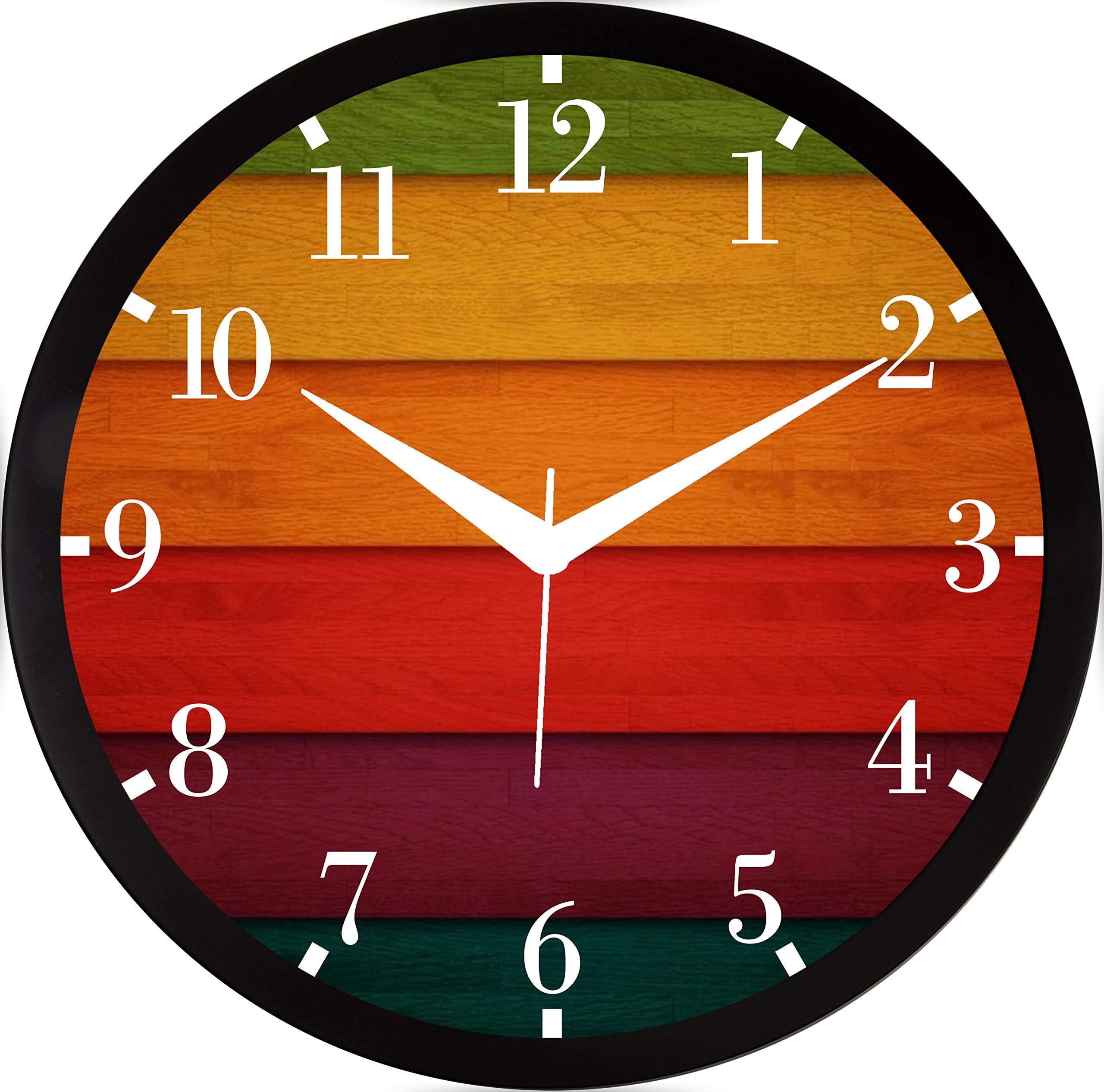IT2M RAG28 11.75 Inches Designer Wall Clock for Home/Living Room/Bedroom/Kitchen (Black)