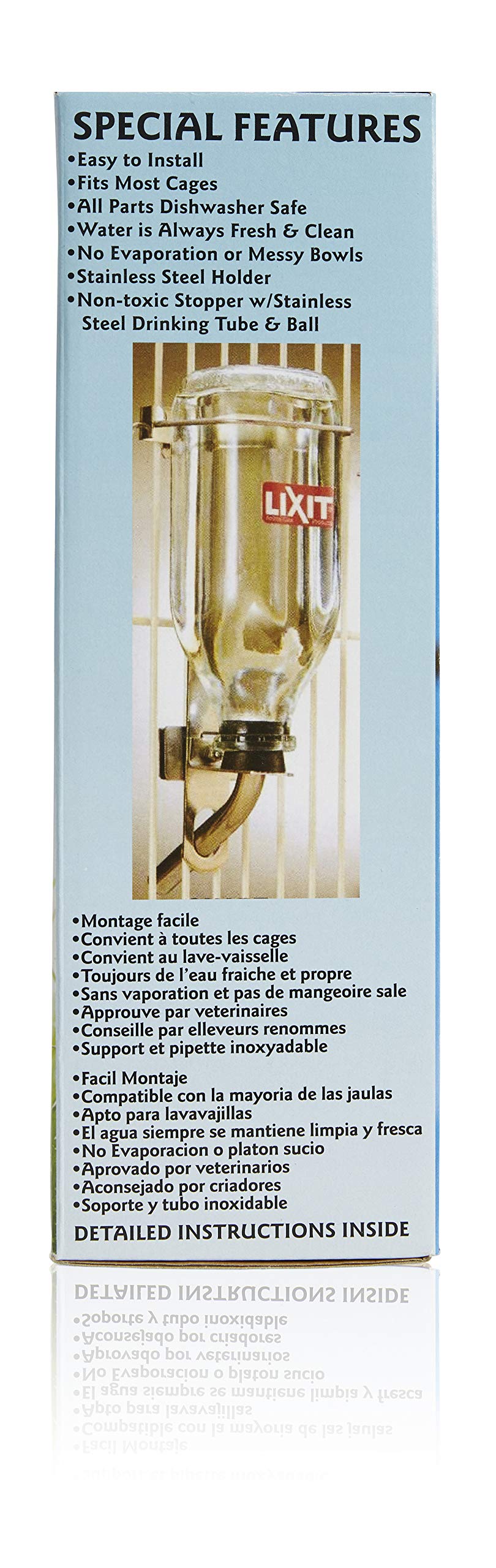 Lixit Wasserflasche für Haustiere, Glas, ca. 900 ml