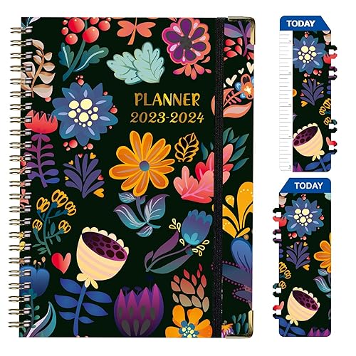 BIEPIS Mid Year Diary 2023-2024 Academic Year Diaries from Jul.2023 to Jun.2024 A5 Work Diary School Planner Year Weekly Diary 2024 Appointment,Twin-Wire Binding,Elastic Closure