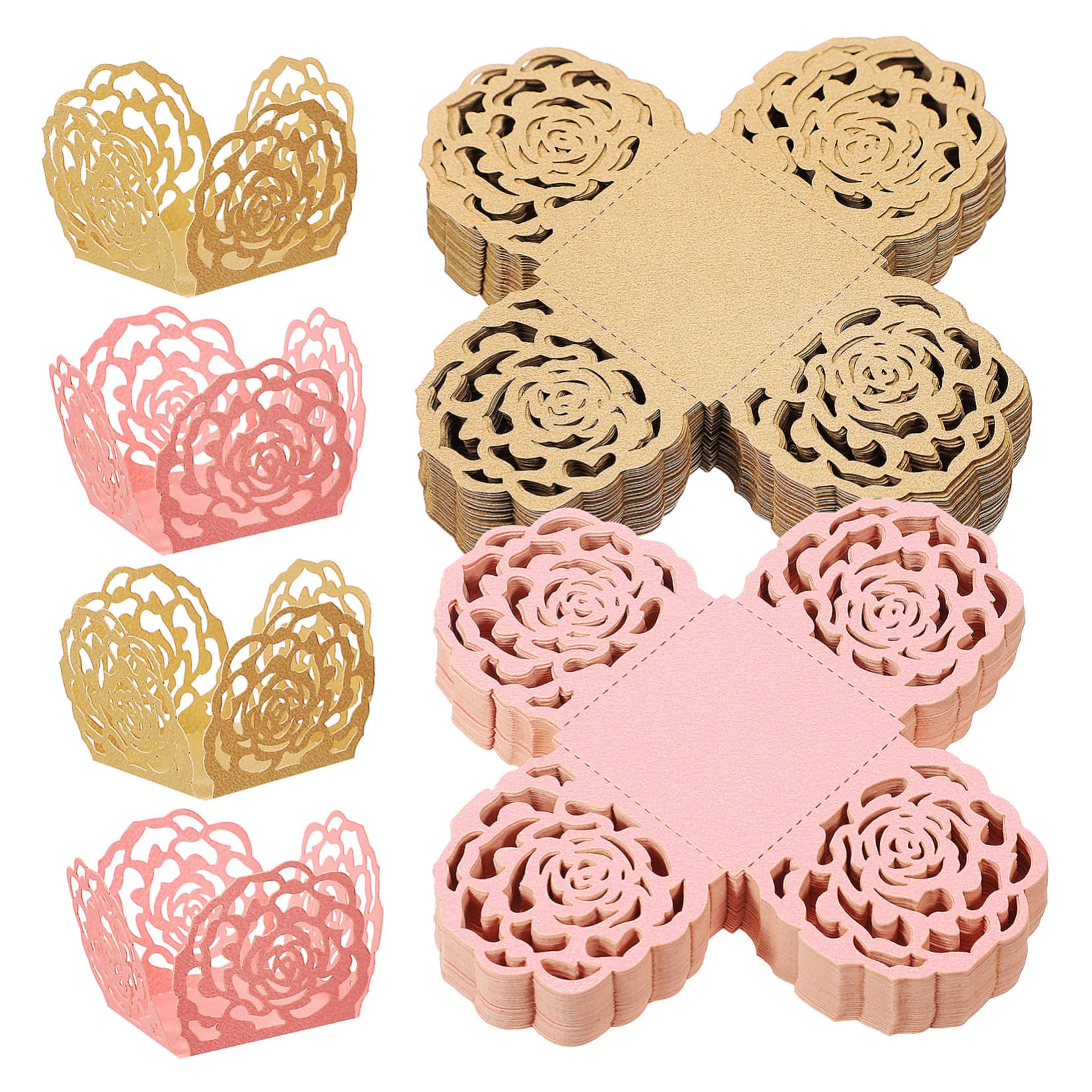 Amosfun 4 Sätze Cupcake-förmchen Aus Jumbo-Folie Muffinförmchen Zum Backen Schüssel Schokoladenverpackungen Weiße Muffinförmchen Neon-partyzubehör Kleinigkeit Papier 100 Stück * 4
