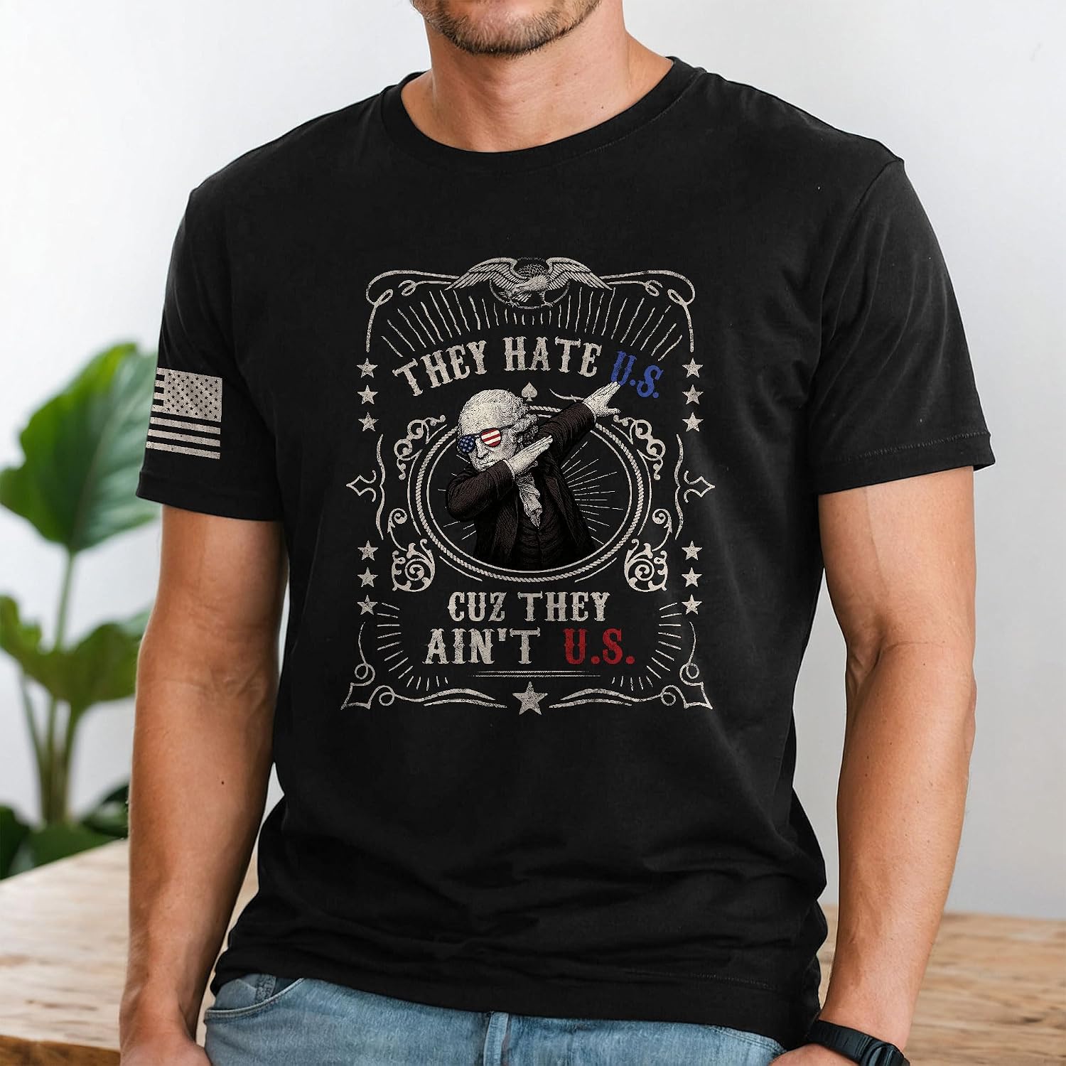 They Hate Us Cause They Ain't Us Shirt, Patriotic Shirt, Funny 4th of July Shirts for Men, America Shirts for Women