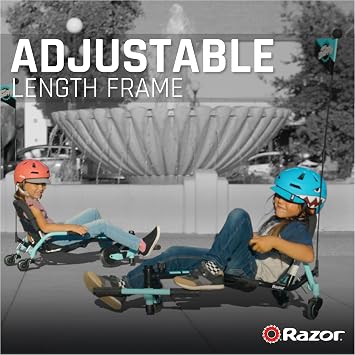 Crazy Cart Shuffle Go Kart | Manual Drift Cart Black/Teal