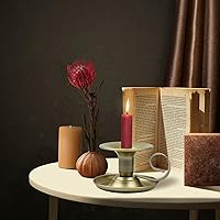 Vista 2 de Pack of 2 Vintage Candle Holders with Handle, Iron Candle Holder, Hand Candlestick, Classic Candle Holder for Wedding, Christmas, Dinner, Table