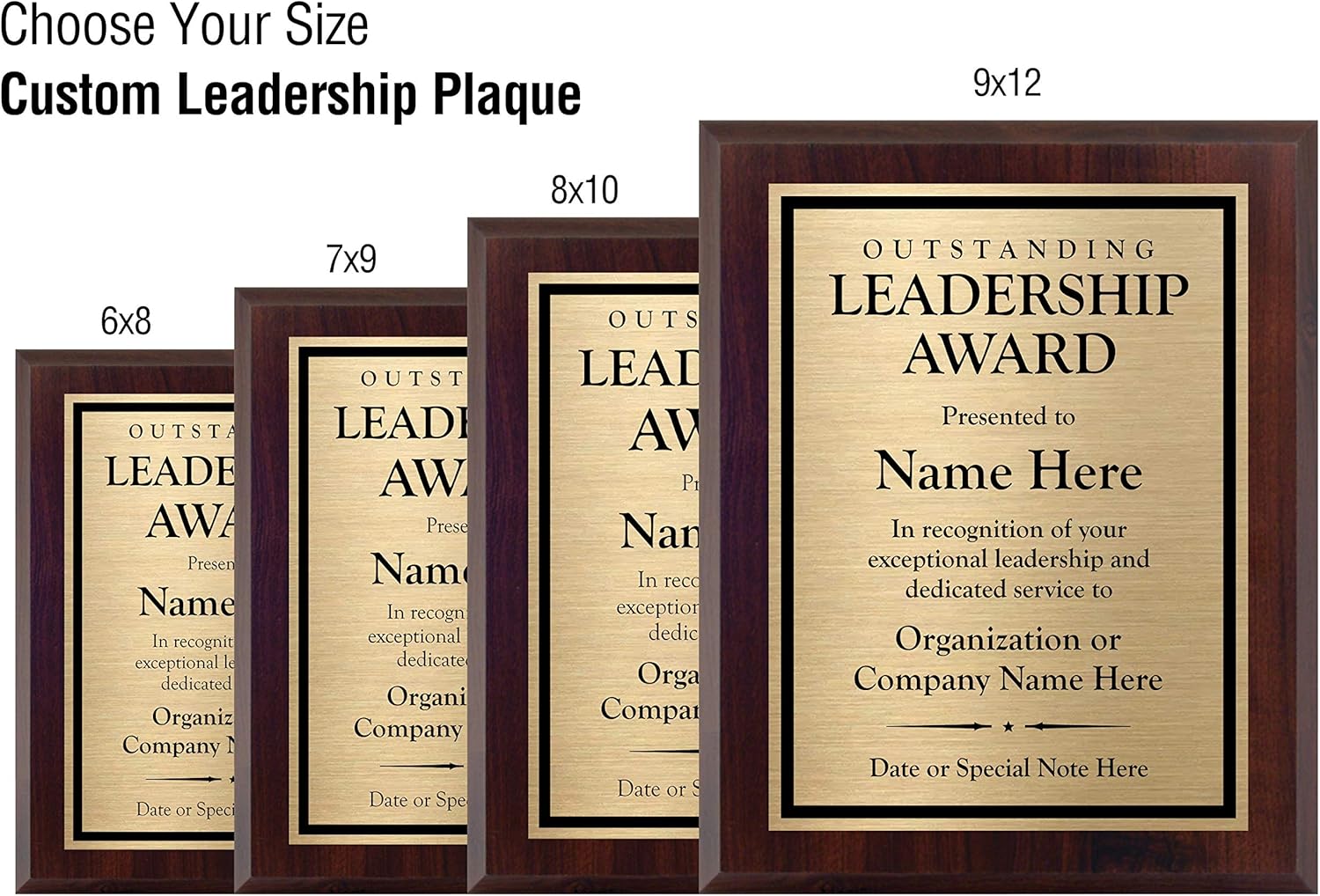 Customized Leadership Award- Plaque for Boss or Leader - Personalized - Customize Now! (6x8) : Office Products
