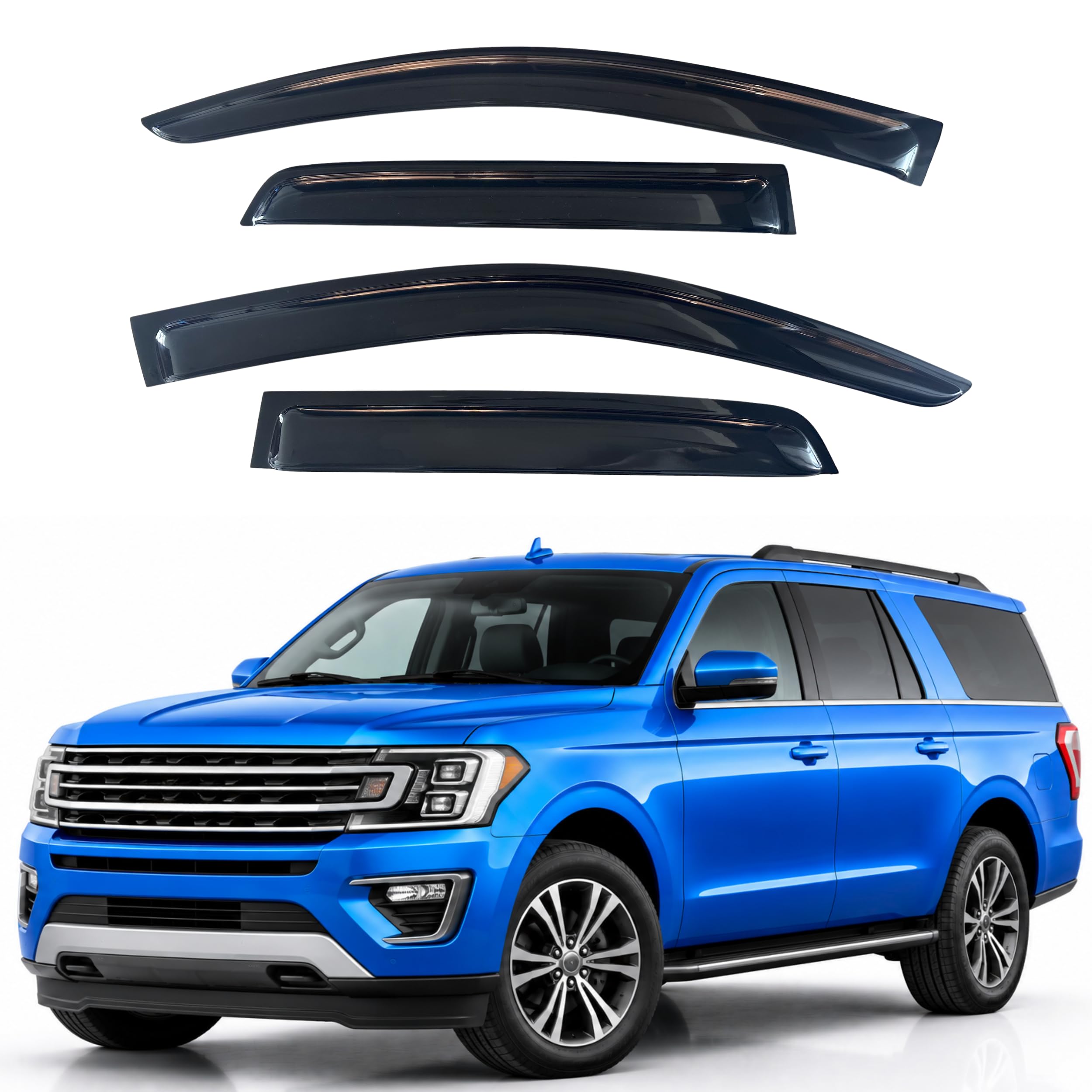 IG Window Visors Fit for 2018-2025 Ford Expedition, Out-Channel Rain Guards Vent Wind Deflectors 4PC, Car Accessories for 2018-2025 Lincoln Navigator