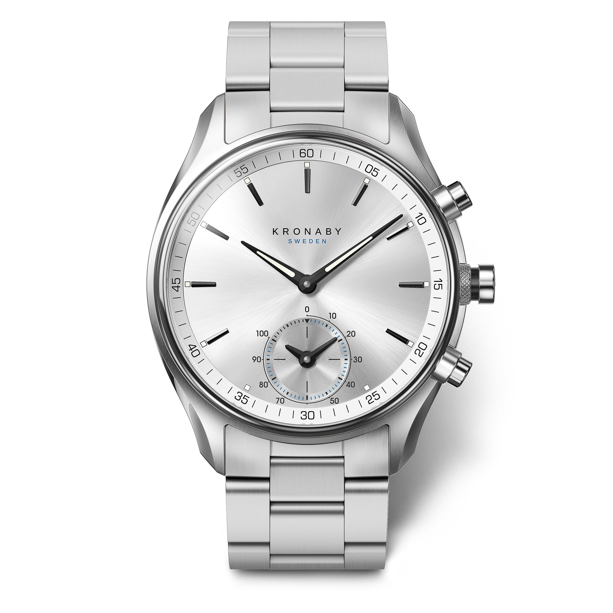KronabyS0715/1 Men's Silver Sekel Hybrid Smartwatch, Silver, bracelet