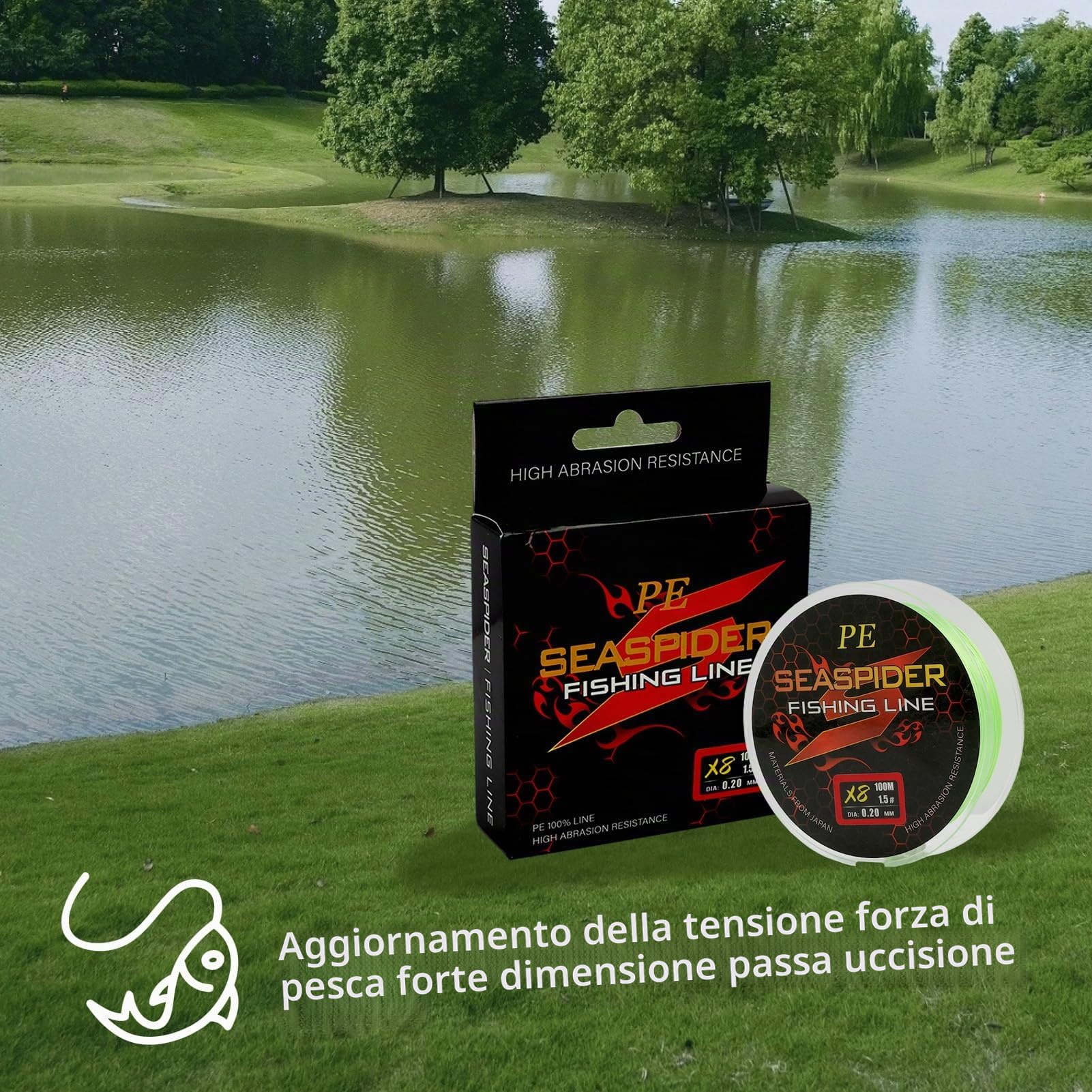lenza da pesca da 100 metri filo da pesca trecciato 8 fili spinning resistente, lenza da pesca intrecciata,per Spinning su Pesce Persico, Luccio e Lucioperca - Alta Sensibilità e Resistenza