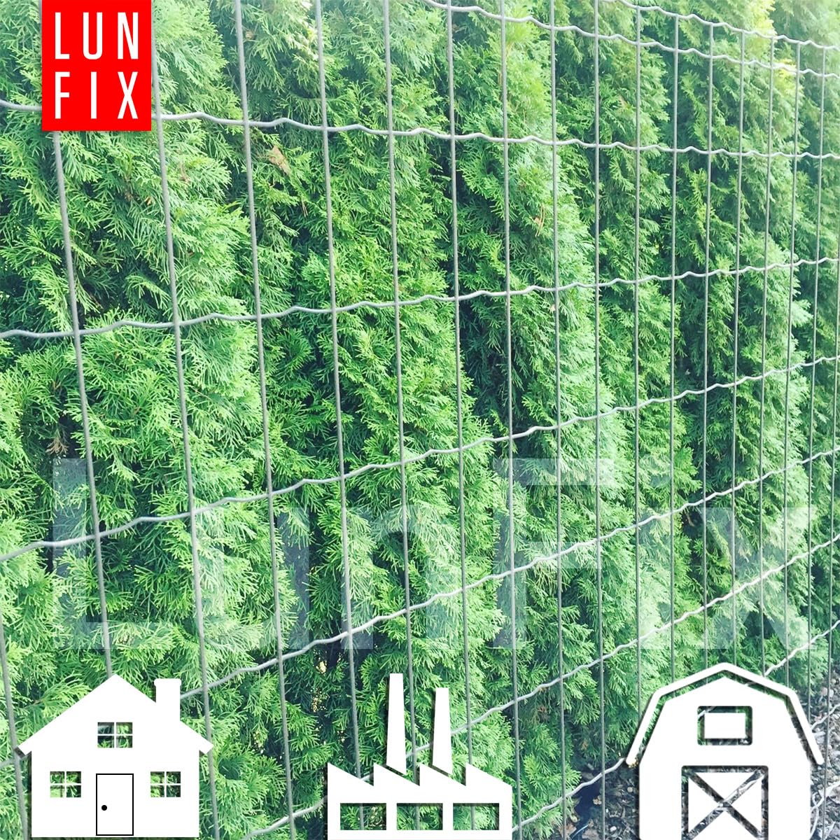 Valla de alambre - acero galvanizado verde revestido de PVC, 10 x 10 cm, Ø 2,1 mm, 1,5 m x 20 m, valla de jardín, valla para perros, valla de caza, valla de gallinas, malla de alambre soldada, Lun Fix