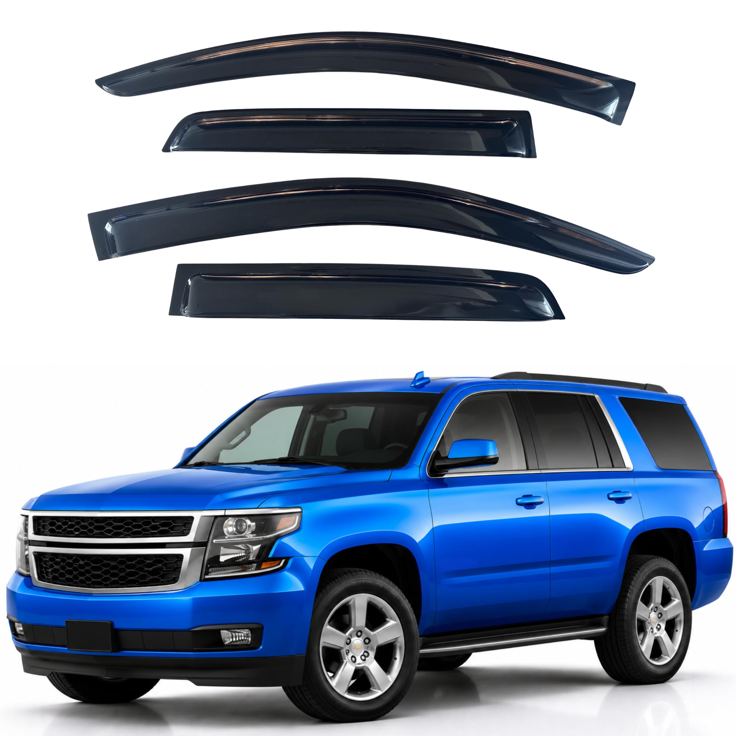 IG Window Visors Fit for 2015-2020 Chevrolet/Chevy Tahoe (Excludes XL), Out-Channel Rain Guards Vent Deflectors 4PC, Car Accessories for 2015-2020 GMC Yukon &amp; Cadillac Escalade (Excludes Denali/ESV)