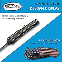 Vista 4 de SZCO Supplies 300552-US American Flag Assisted Open Liner Lock Edc Cuchillo plegable, rojo/blanco/azul, 8 pulgadas de longitud