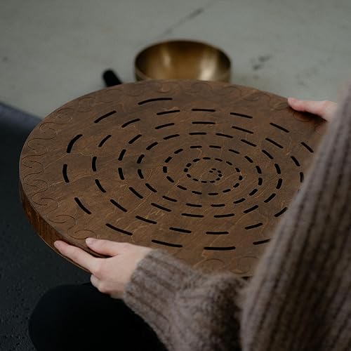 Miniatura 86 de Disco de cascada de 20 pulgadas meditativo de madera para baño de sonido relajante forma de géiser (sin bolsa)