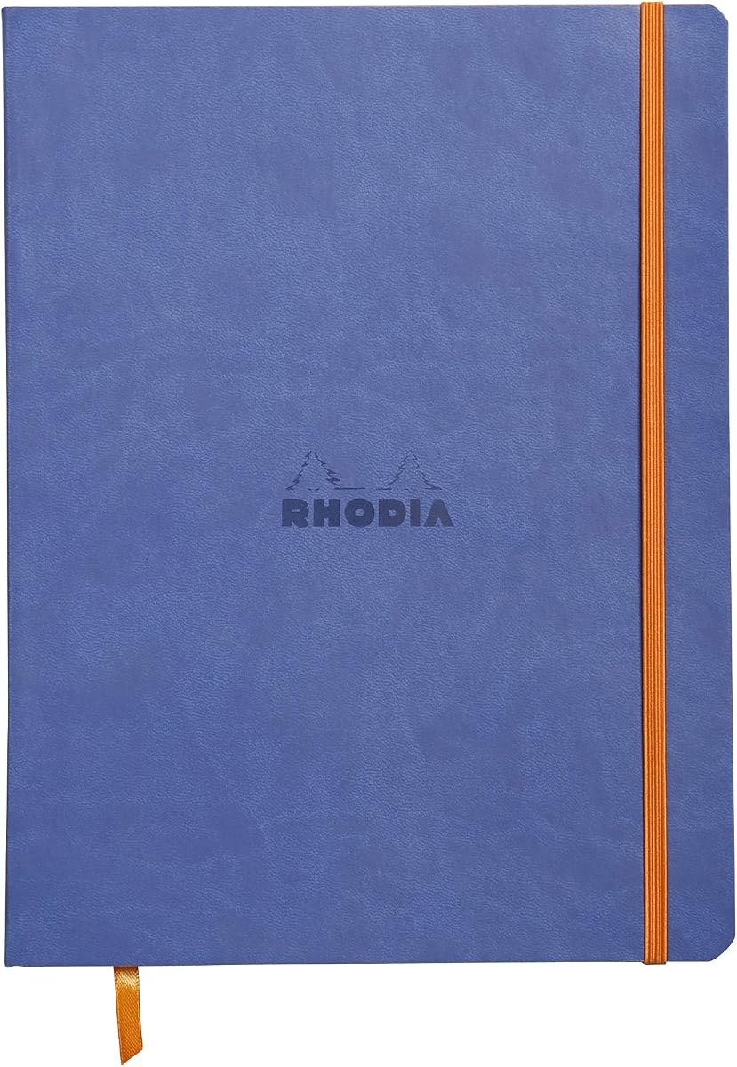 Rhodia Rhodiarama SoftCover Notebook - 80 Dots Sheets - 9 3/4 x 7 1/2 - Sapphire Cover (117558C)