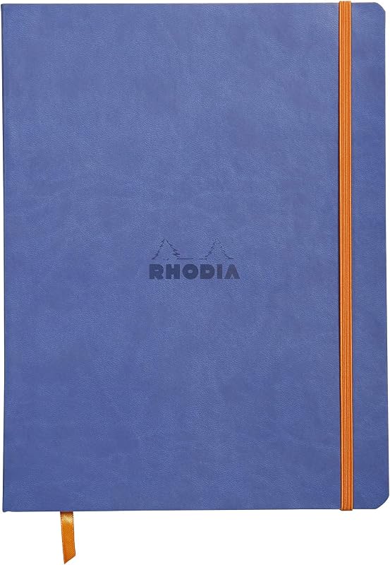 Rhodia Rhodiarama SoftCover Notebook - 80 Dots Sheets - 9 3/4 x 7 1/2 - Sapphire Cover (117558C)