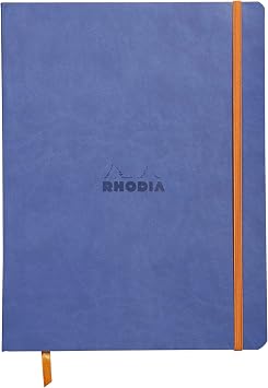 Rhodia Rhodiarama SoftCover Notebook - 80 Dots Sheets - 9 3/4 x 7 1/2 - Sapphire Cover 117558C