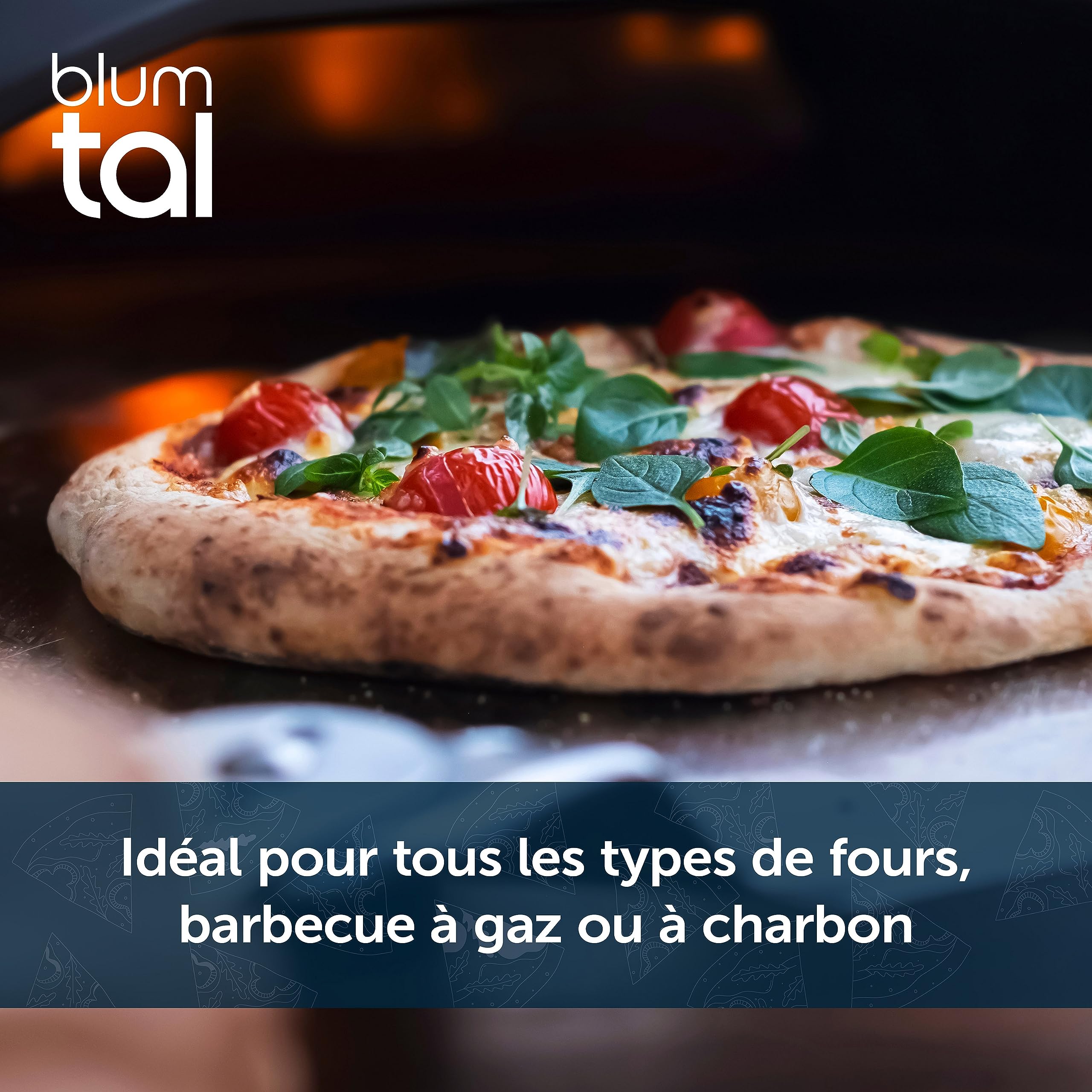 Blumtal - Pierre a pizza en cordiérite pour four et grill à gaz pour une cuisson homogène, une pâte croustillante et une pizza traditionnelle
