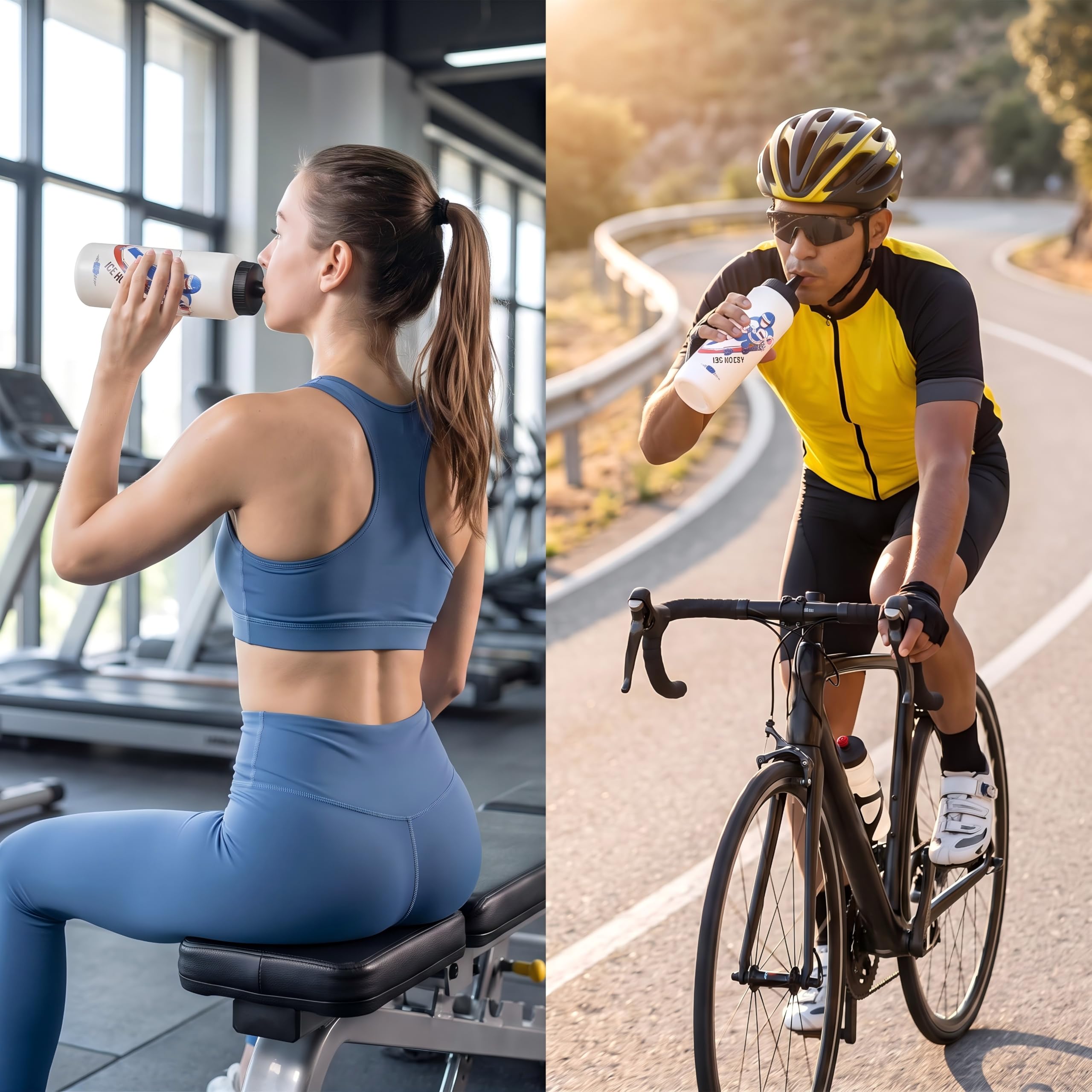 Squeeze Wasserflaschen 963 ml CLA JLT Hockey Lacrosse Fußball Boxen mit langem Strohhalm Radfahren Fitnessstudio