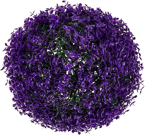 Miniatura 10 de VILLCASE Bolas topiarias de plantas artificiales, bola de hierba de plantas de simulación, vegetación decorativa de imitación de boj de follaje de