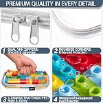 YQBRAO Clear Hard Shell Organizer Set, 3-Pack, Gray | Large, medium & small rigid PET organizers for office, travel, electronics and everyday organization