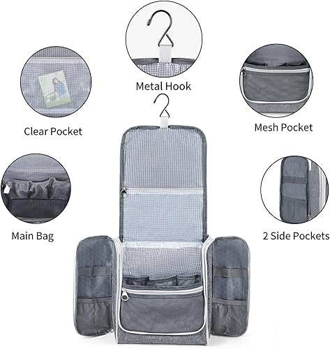 Miniatura 4 de Della Gao Neceser colgante para mujer, neceser de viaje, organizador de maquillaje, bolsa de cosméticos resistente al agua para accesorios