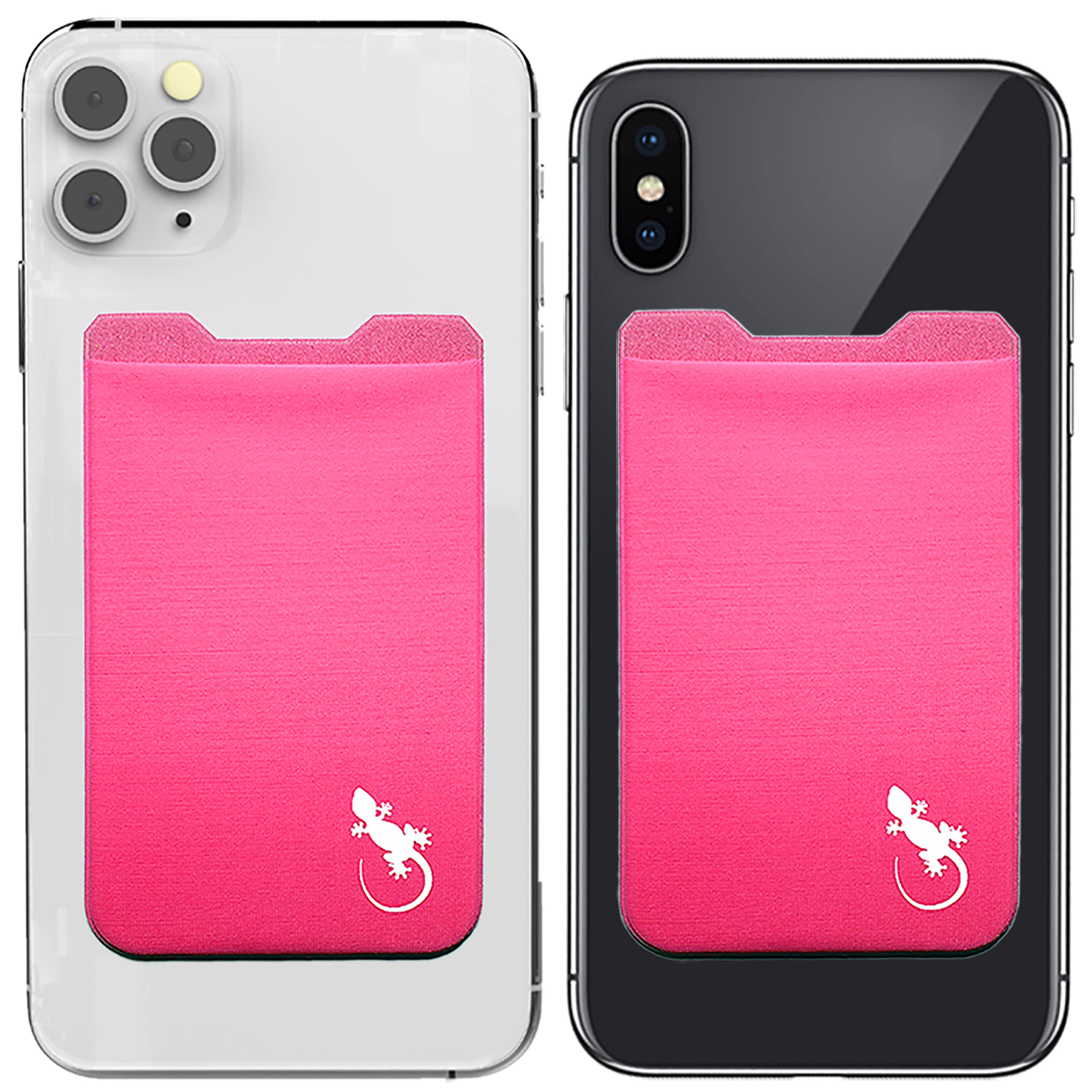 Phone Wallet - Adhesive Card Holder - Cell Phone Pouch - Stick on Lycra Pocket by Gecko - Carry Credit Cards and Cash