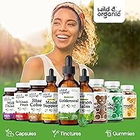 Vista 5 de Wild & Organic Goldenseal - Tintura de raíz – Limpieza pulmonar, apoyo inmunológico y digestivo – Suplemento líquido de sello dorado – Gotas