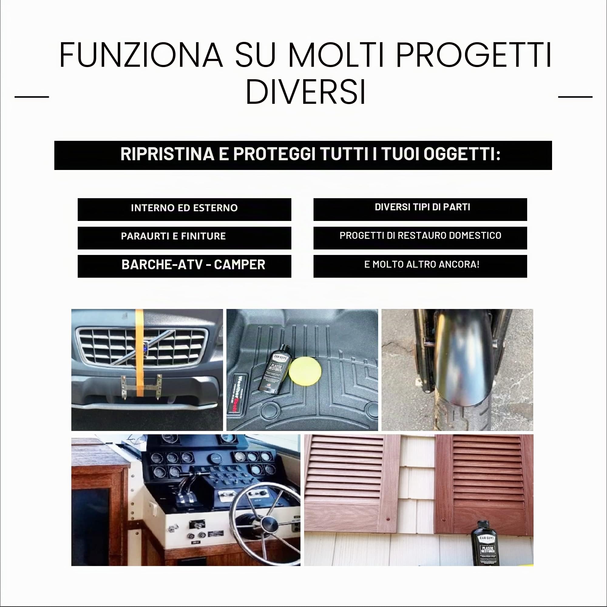Car Guys Ripristino in plastica, la Soluzione definitiva per riportare in Vita Gomma, Vinile e plastica
