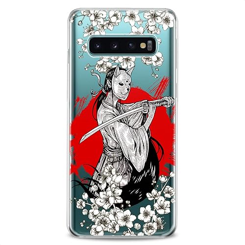 Miniatura 5 de Funda compatible con Samsung S25 S24 S23 FE S22 Plus S21 Ultra S20+ S10e Note 20 S9 Japón Cat Samurai Flexible Silicona Linda Sakura Print Slim Fit