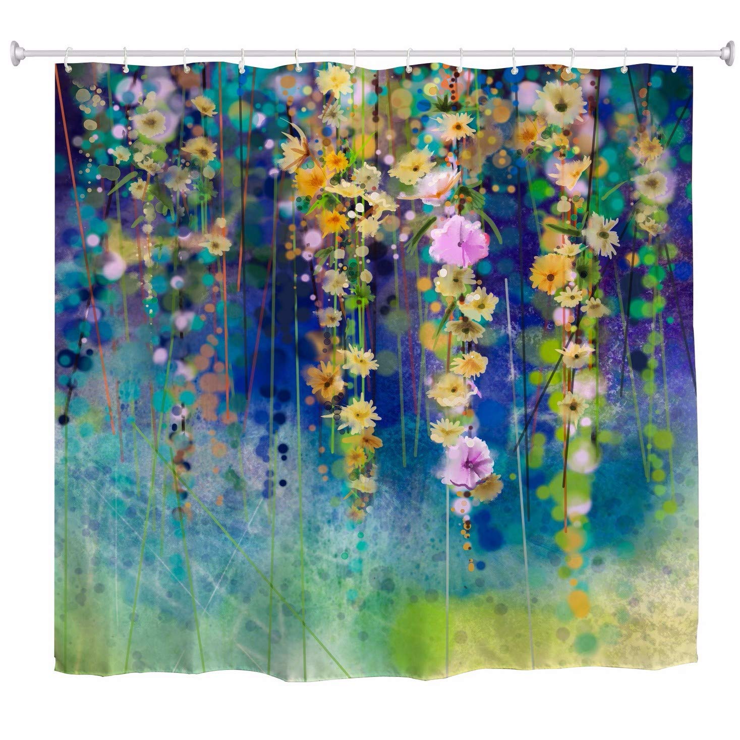 A.Monamour Duschvorhang Mit Pfingstrosen – 165x180 Cm, Wasserdicht, Antischimmel, Polyester
