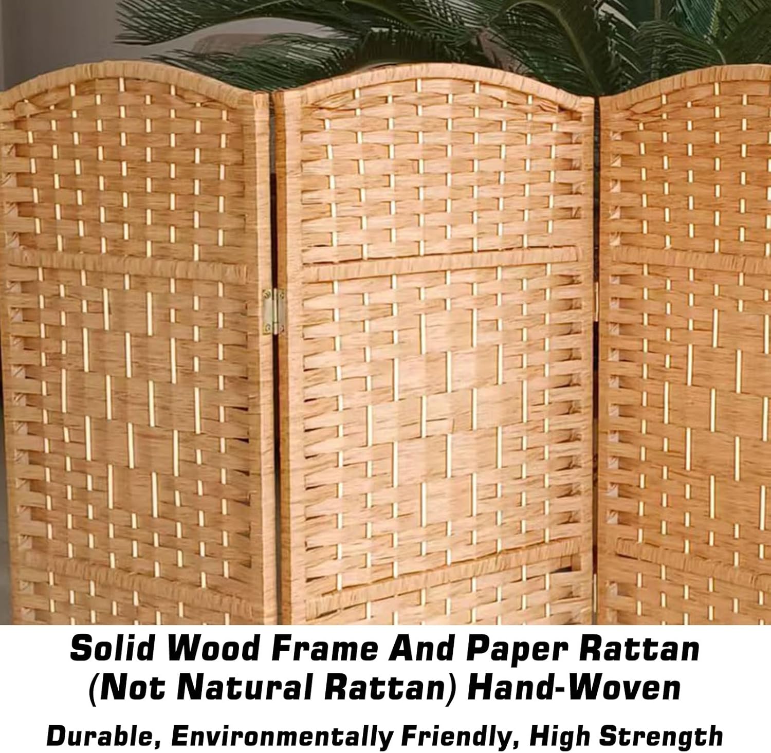 Small Room Freestanding Foldable Woven Privacy Screen, Living Partition Wall for Home Office, Garden, Patio, Kindergarten(80x30cm-6 Panels)