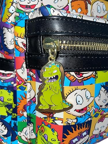 Vista 6 de Loungefly The Rugrats Allover Print Nickelodeon - Bolso de hombro con doble correa para mujer, Negro