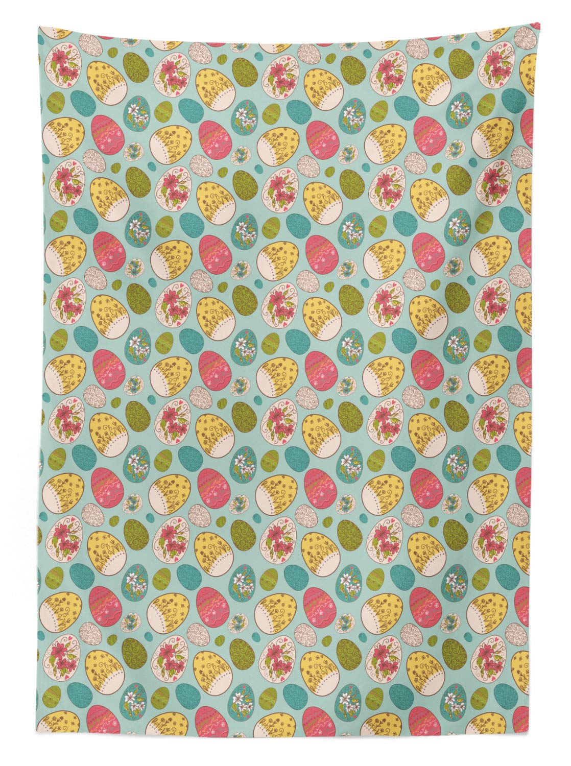 ABAKUHAUS Tovaglia Pasquale Floreale Rettangolare 140x200 Cm - Tessuto Raso Seta Poliestere, Lavabile, Multicolore - 2