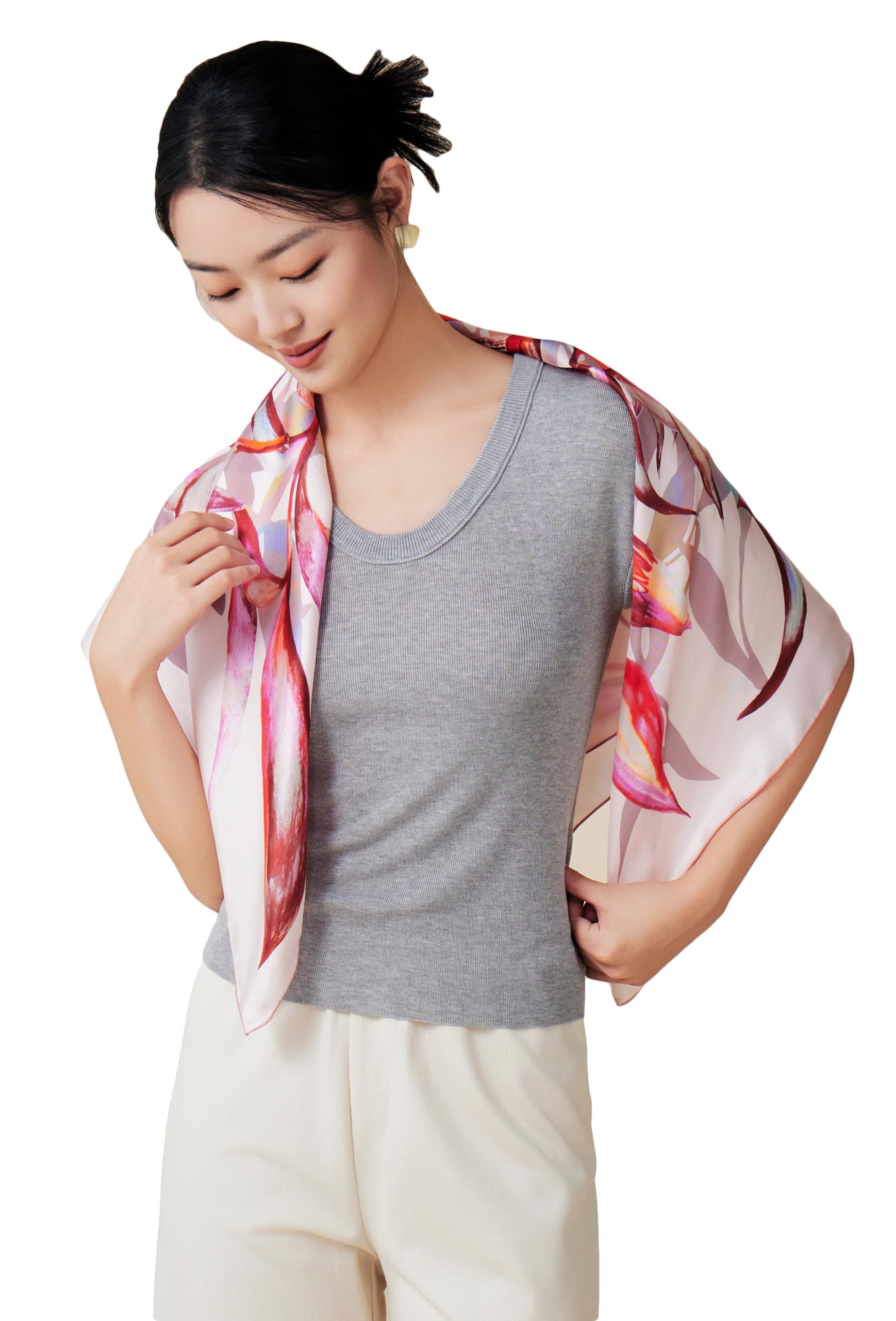 Grace Scarves 100% Silk Scarf, Large, Twill