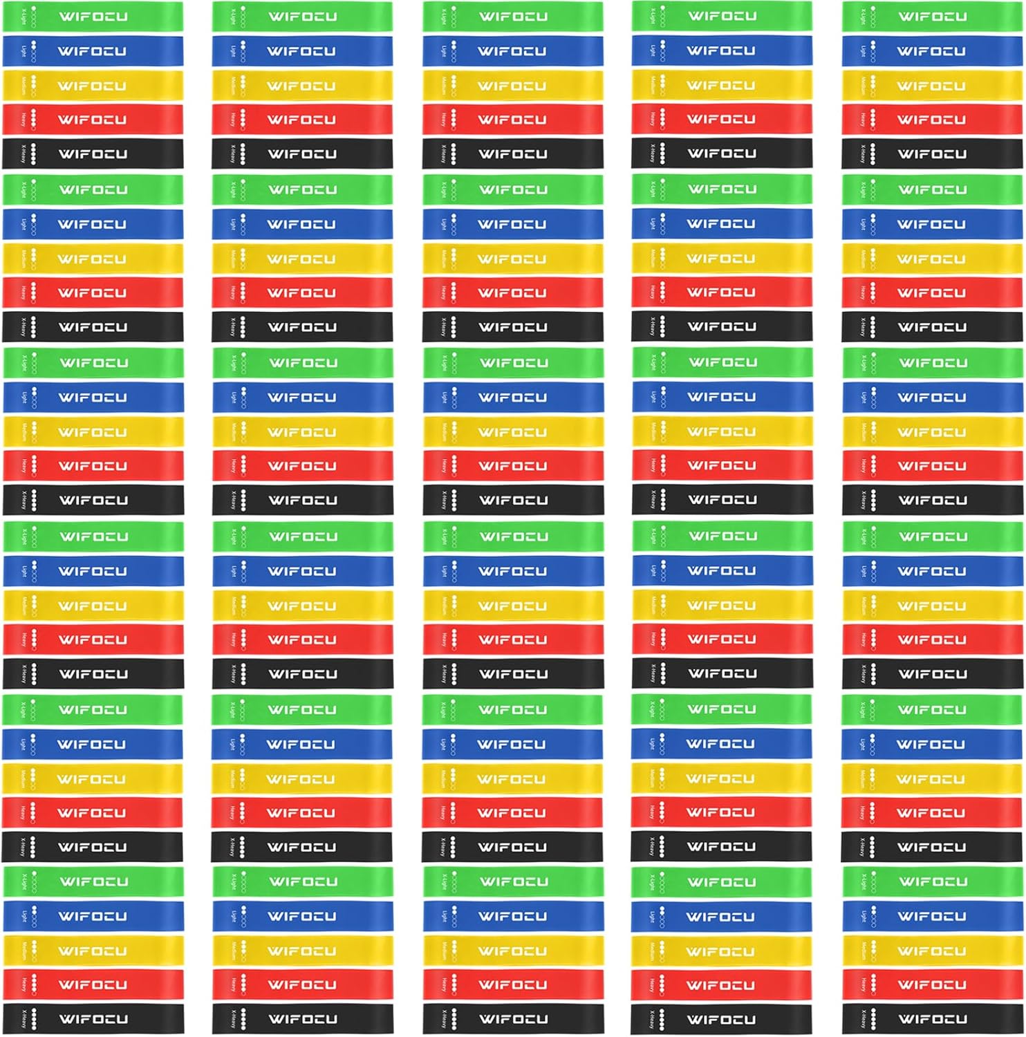 150 Pcs Bulk Fitness Resistance Bands Set for Gym Members Sports Class Students Gift, 5 Pieces Each with Storage & Carry Bag, Professional Grade Elastic Bands for Home Outdoor Workout Yoga Pilates