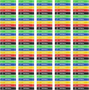 150 Pack Resistance Bands Set Bulk for Gym Members Sports Class Student Gift 5 Pieces Each with Storage and Carry Bag Grade Elastic Bands