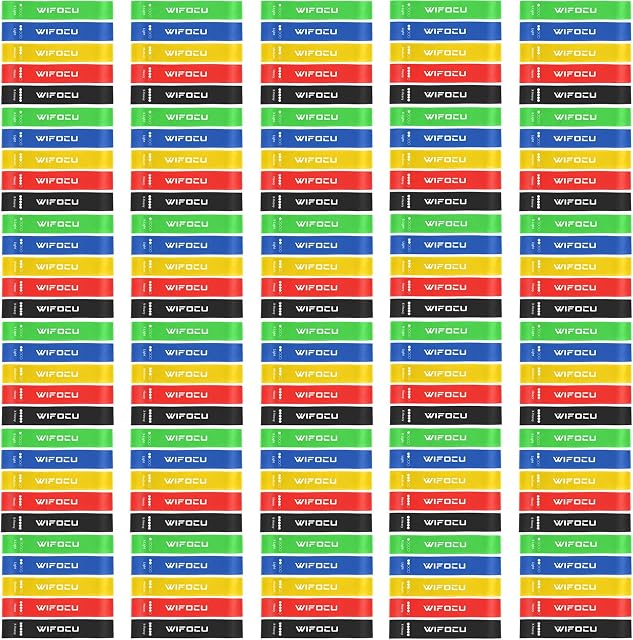 150 Pack Resistance Bands Set Bulk for Gym Members Sports Class Student Gift 5 Pieces Each with Storage and Carry Bag Grade Elastic Bands