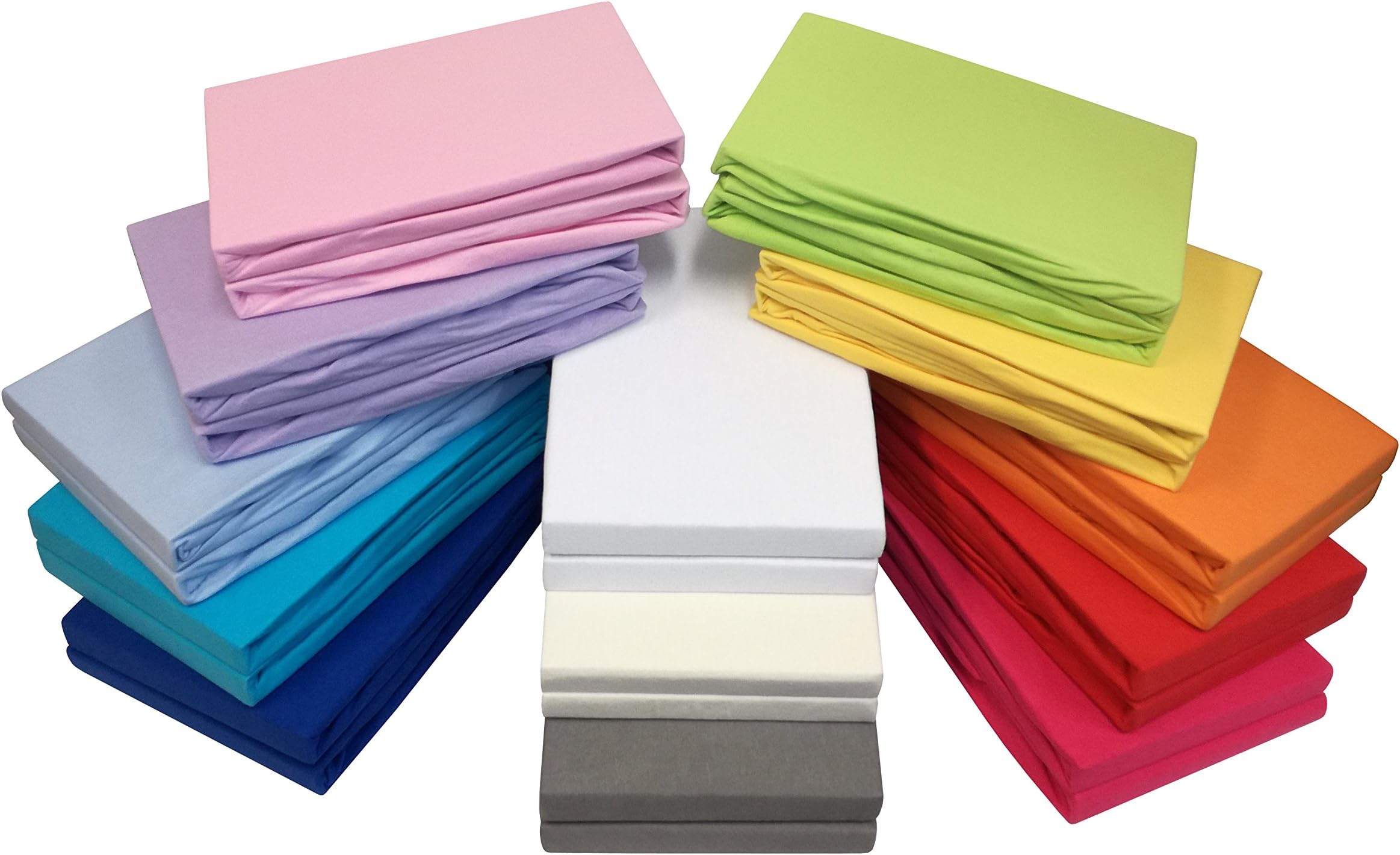Set of 2 Jersey Baby Children's Fitted Sheet 60 x 120 – 70 x 140 cm 100% Cotton in various Colours