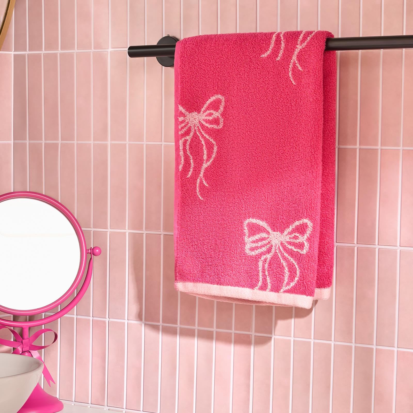 OHS Cotton Hand Towel Bright Pink