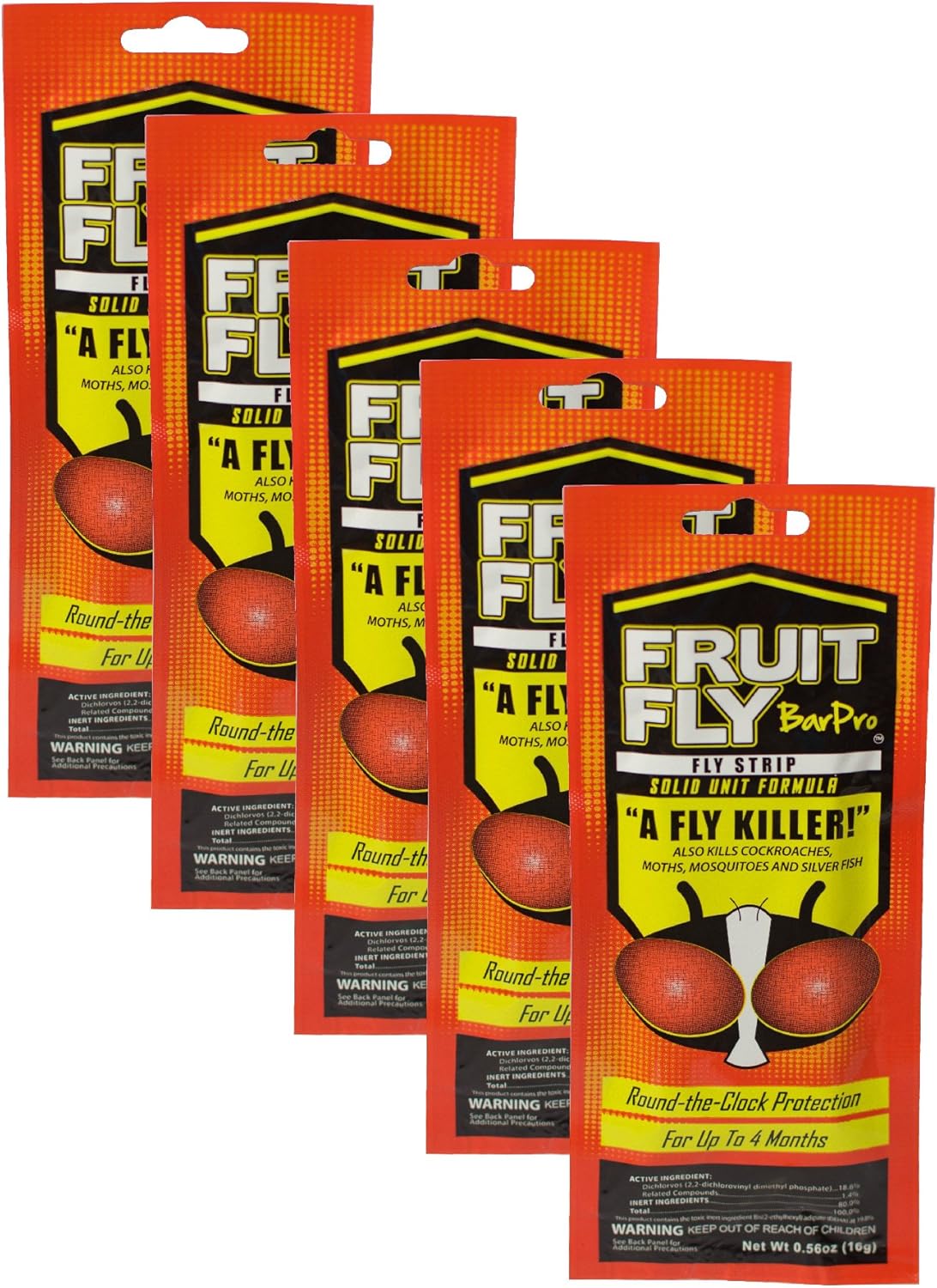 Fruit Fly BarPro – Vapor-Activated Insect Control Strip – Better Than Fruit Fly Traps – Kills Flies, Gnats, Roaches, Mosquitoes, and More – Odorless, 4 Month Protection