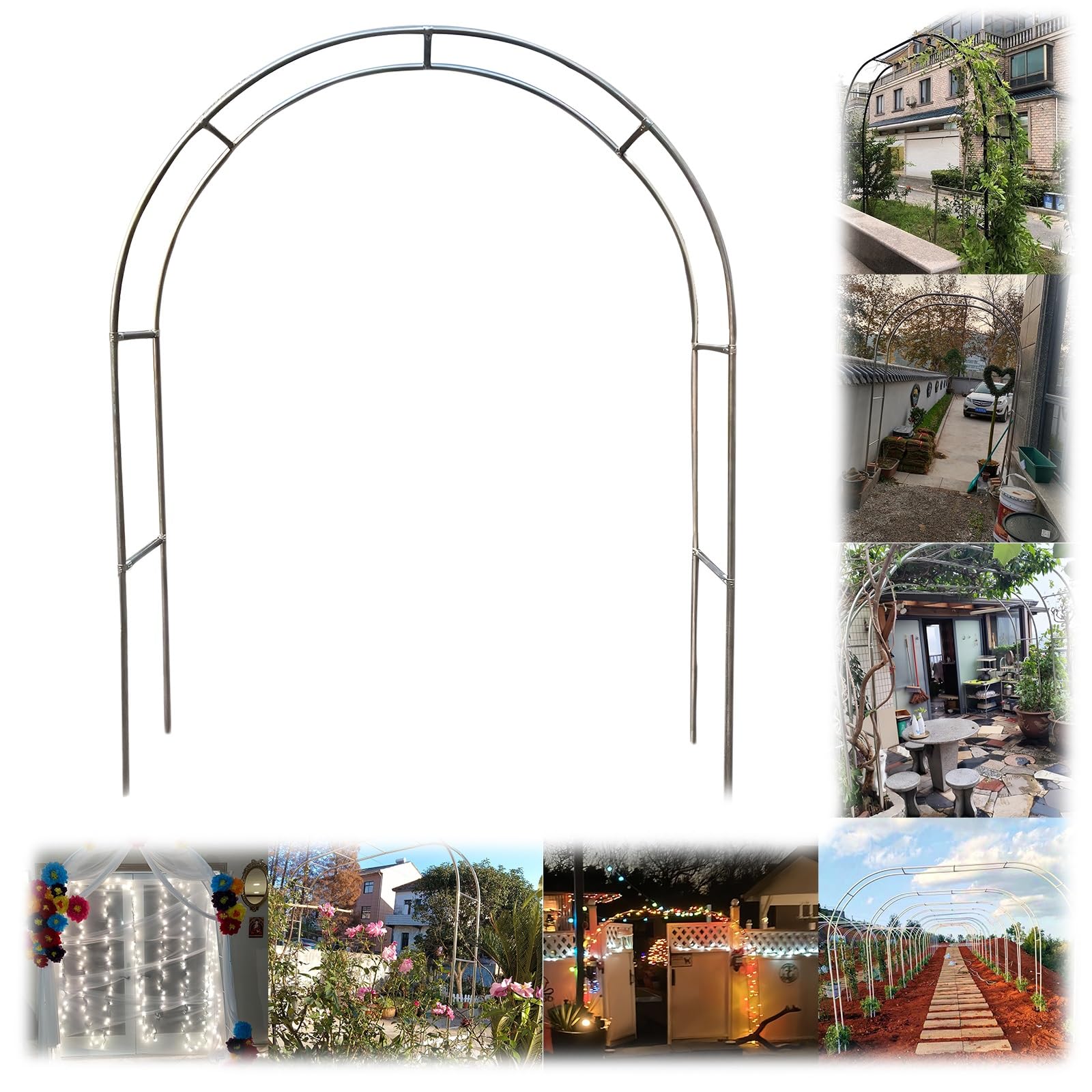 Arche de jardin en acier inoxydable anti rouille et résistante aux intempéries extrêmes