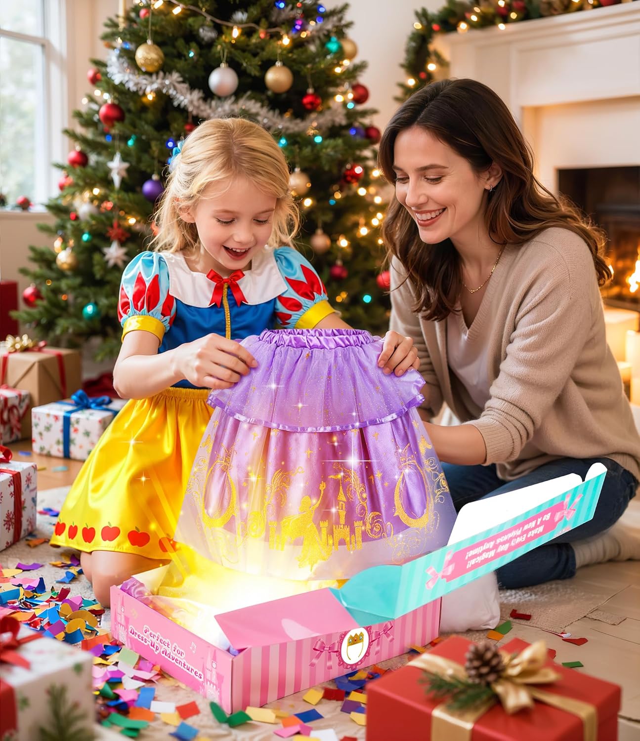 Princess Dress Up Clothes, Princess Dress Up Costume for Toddler Girls, Little Girls Princess Toys, Kids Dress Up & Pretend Play Sets Christmas Birthday Gifts for Kids Grandkids 3 4 5 6 Years - Image 7